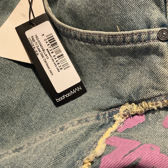 👖boohoo Man Detail Distressed Jeans-Blue, 34 - Picture 8 of 8